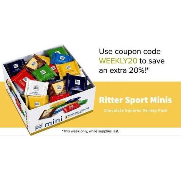 Ritter Sport Minis Chocolate Squares Variety Pack - 84 × 17g - Miller & Bean Coffee Company