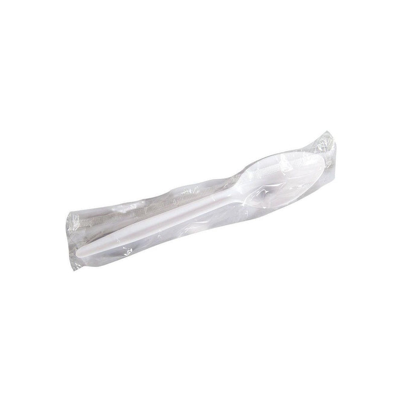 Tea Spoons - Individually Wrapped - Heavy Duty - White - Case of 1000 - Miller & Bean Coffee Company