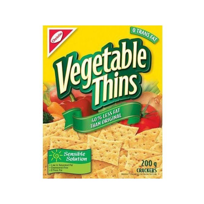 Vegetable Thins 40% Less Fat Crackers 200g - Miller & Bean Coffee Company